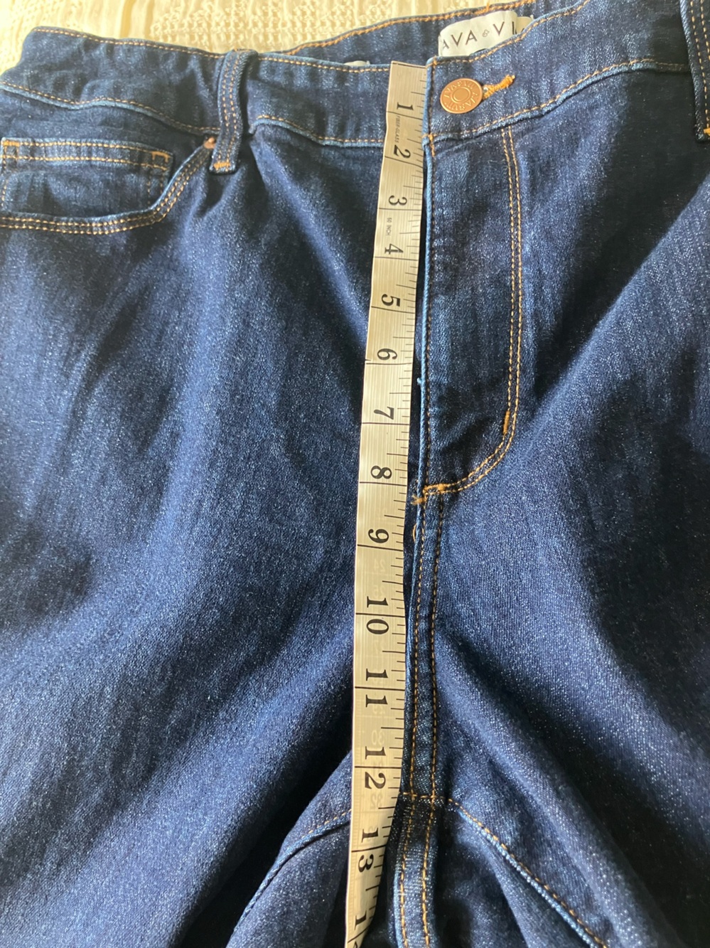 AVA & VIV Dark Wash Mid Rise Flare Leg Jeans Size 20 - Picture 7 of 11